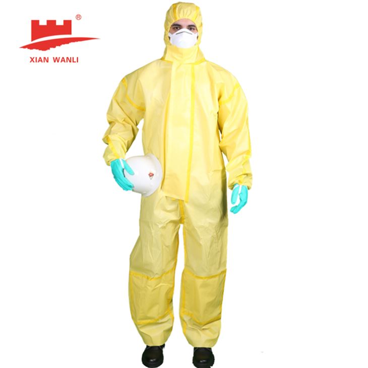 Breathable Yellow Disposable Safety Coverall for Men