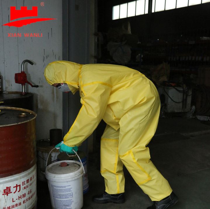 Flame Resistant Yellow Disposable Safety Coverall for Men