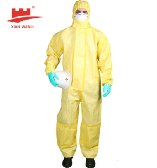 Breathable Yellow Disposable Safety Coverall Anti-static